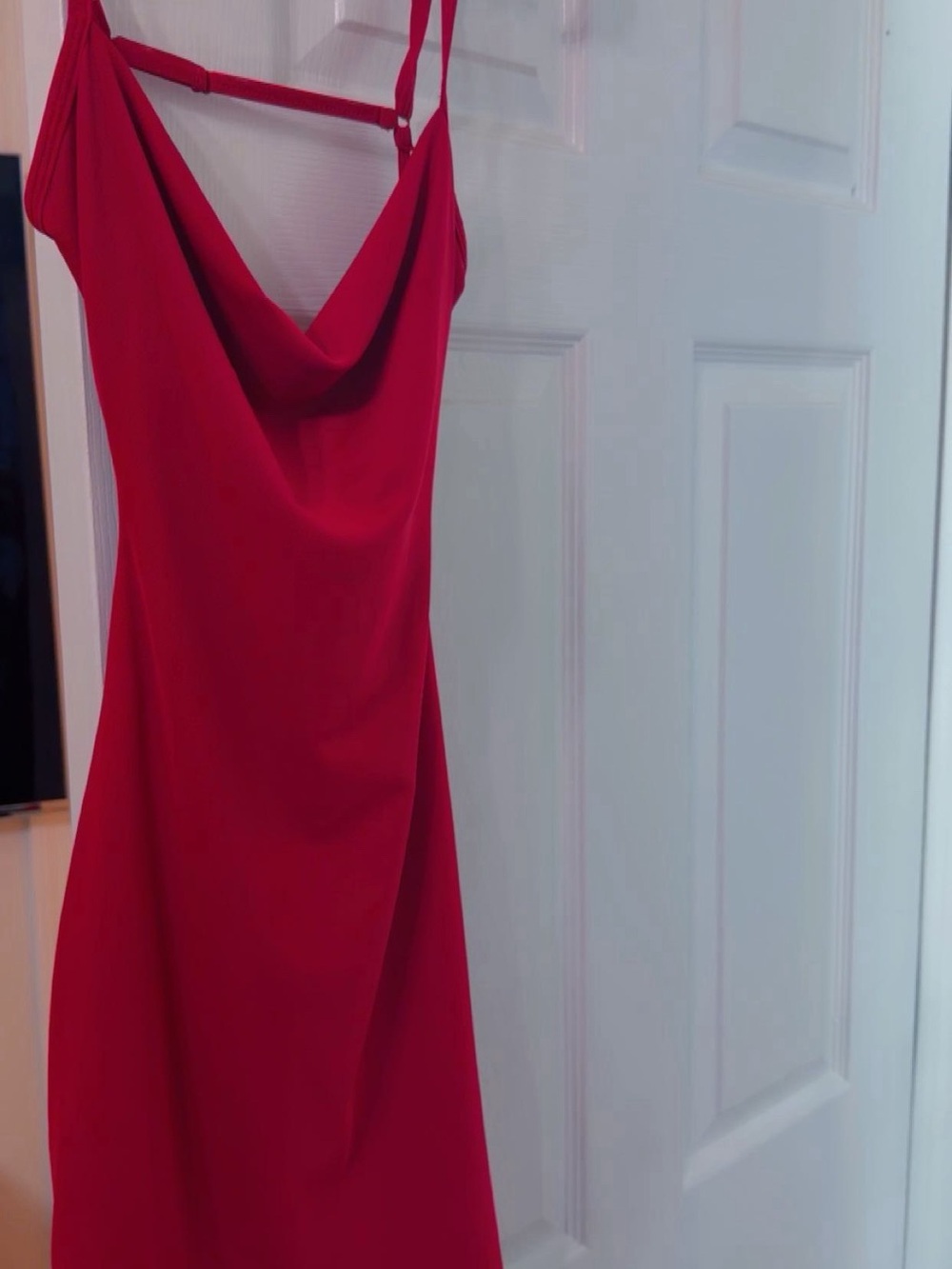 Garage Red Strapless Cowl Neck Dress